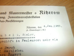 Architekt Und Maurermeister - Johannes Tock In Ritzerow I. Mecklenburg , 1935 , Gefolgschaft Faulenrost , Altes Dokument - Documents Historiques