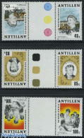Netherlands Antilles 1984 E. Roosevelt 3v Gutter Pairs, Mint NH, History - Women - Non Classés