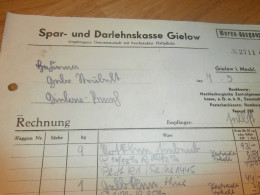 Spar- Und Darlehnskasse In Gielow , 1940, Futtermittel , Strubelt In Gielow In Mecklenburg , Sparkasse , Altes Dokument - Documents Historiques