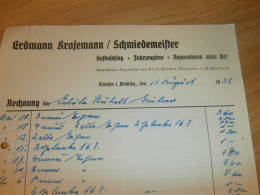 Schmiedemeister Erdmann Krasemann In Malchin I. Mecklenburg , 1939 , Schmiede , Fahrzeugbau , Alte Rechnung !!! - Documents Historiques
