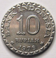 Pièce De Monnaie  10 Rupiah 1979  FA O - Indonesia