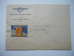 EPERNAY, VIGNETTE 1950 4° RALLYE AERIEN SUR ENVELOPPE LES AILES SPARNACIENNES, ERINNOPHILIE, CINDERELLA - Colecciones (sin álbumes)