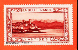 36983 /  ◉ ANTIBES 06-Alpes Maritimes Pub Chocolat KWATTA Vignette Collection BELLE FRANCE HELIO-VAUGIRARD Erinnophilie - Toerisme (Vignetten)