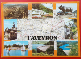 Cpsm Cpm 12 L'AVEYRON Multivues Carte Daguin LAGUIOLE - Sonstige & Ohne Zuordnung