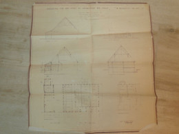 Siedlung Faulenrost I. Mecklenburg , 1934 , Alter Plan , B. Waren Müritz , Neubau Scheune , Architektur , Ca. 590x530 Mm - Documents Historiques