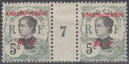 KOUANG-TCHEOU * - 21, Paire Millésime '7' - Cote : 30 € - Unused Stamps