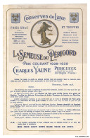 FAC-BFP1-0290-FACTURE - CONSERVES DE LUXE - LA SEMEUSE DU PERIGORD - PERIGUEUX - 1928 - Alimentare
