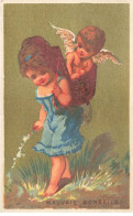 CHROMOS AO#AL00035 LE TAPIOCA UNIVERSEL E FOURCADE PARIS PETITE FILLE AVEC UN ANGE ANGELOT DANS UN PANIER - Other & Unclassified