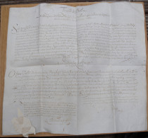DOCUMENT 1665  PERKAMENT. ADEL NOBLESSE  CHATEAU A TOURNAY M.ANTOINE FLAMIE FRÈRES DE PALLY DI BURIO 38 X 34 CM VOIR IMA - Documents Historiques