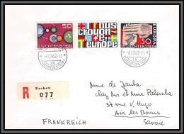 11285 1962 Fdc Europa Recommandé Eschen Pour Aix Les Bains Lettre Cover Liechtenstein - FDC