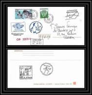 2421 Dufresne 2 Signé Signed Op 2003/4 8/12/2003 N°288 Terres Australes (taaf) Lettre Cover Petrel Oiseaux (birds) - Covers & Documents