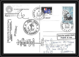 2944 ANTARCTIC Terres Australes (taaf)-carte Postale Dufresne 2 Signé Signed OP 2009/2 ST PAUL 10/9/2009 N°506 - Covers & Documents