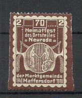 Austria Österreich 1910 Heimatsfest D. Ortsteiles Neurode D Marktgemeinde Maffersdorf Vratislavice Spendemarke MNH - Cinderellas