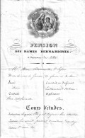 ANNO 1837, ESQUERMES LEZ LILLE, COURS D'ETUDES, PENSION DES DAMES BERNARDINES, 1er AVRIL 1837 - Sonstige & Ohne Zuordnung