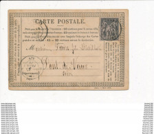 Carte Précurseur Année 1879 Envoyée à Mr PAIN Fils Distillateur à PONT DE VAUX  ( Recto Verso ) - Pont-de-Vaux