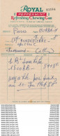 Facture PARIS 1954 ROYAL PEPPERMINT REFRESHING CHEWING GUM 73 Rue Turbigo - Alimentare