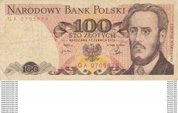 Billet De Banque  Pologne Polski 100 Sto Zlotych - Pologne