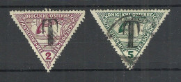 Österreich Austria 1916 Michel 217 - 218 With OPT "T" Portomarken Postage Due O - Journaux