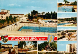 Waldkraiburg Freibad Stadtplatz Stadtpark Fontaene Wellenbad Adalberg Stifter Wo - Waldkraiburg