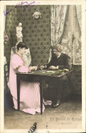 CPA Femme La Partie De Cartes - Speelkaarten
