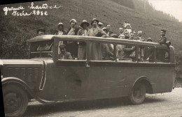 CARTE PHOTO Automobile Autobus Grande Chartreuse Isere 1932 - Buses & Coaches
