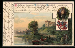 Lithographie Radolfzell, Haus Seehalde, Dichter Joseph Victor Scheffel - Radolfzell