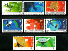 Zaire 1983 International Telecommunication Union Communication Satellite Map，8v MNH - Ongebruikt