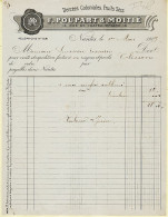 07983 /  Facture 1er Mai 1909 NANTES Denrées Coloniales Fruits Secs POUPART-MOITIE à LUSSEAU Clisson - Alimentare