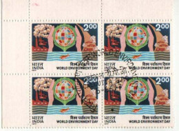 India - 1977 - World Environment Day- Used - Block Of 4 With 1st Day Cancellation. ( OL 5.7.21 ) - Used Stamps
