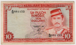 Brunei $10 (Ringgit) Banknote 1981 - Brunei