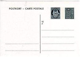 Norwegen P 138, Ungebr. 60+10 öre Ganzsache M. Variante Punktlinie Oben - Storia Postale