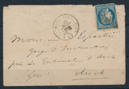 BA-255: FRANCE: N°37 Oblitéré ASNA Sur Enveloppe  De 2ème Choix - 1849-1876: Classic Period