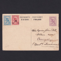 FINLAND 1921, Mi #P56, Postcard From Kaskisgataa, With Add. Stamps - Briefe U. Dokumente
