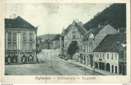 ROMANIA 1928 SIGHISOARA - UNIRII SQUARE, ARCHITECTURE, PEOPLE, CARS, TERRACES - Romania