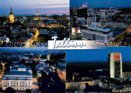 Tallinn Panorama Teilansichten Bei Nacht - Estland