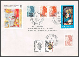 74901 Recommandé Taxé Insectes Beetle 20/1/1987 Liberté Locale Saint Pierre Et Miquelon Mixte Echirolles Lettre - 1960-.... Covers & Documents