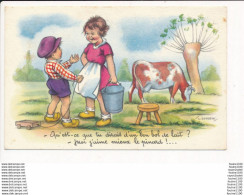 Carte Illustrateur GOUGEON  ( Vache  / La Traite ) - Gougeon