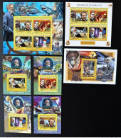 Burundi 2014 / 2015 Mi. 3532 - 3535 Bl. 529 - 532 Jules Verne Shark Requin Train Ship Espace Space Dinosaur - Other & Unclassified
