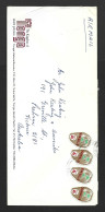 Tonga 1980 Cover Nukualofa To Australia, 4 X 8s Coconut Coil Self Adhesive Franking. - Tonga (1970-...)