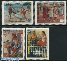 French Polynesia 1998 A. Deymonaz Paintings 4v, Mint NH, Nature - Transport - Fish - Fishing - Ships And Boats - Art -.. - Unused Stamps
