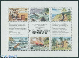 Pitcairn Islands 1990 Mutiny On The Bounty S/s, Mint NH, Transport - Fire Fighters & Prevention - Ships And Boats - Pompieri