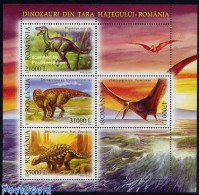 Romania 2005 Prehistoric Animals 4v M/s, Mint NH, Nature - Prehistoric Animals - Unused Stamps