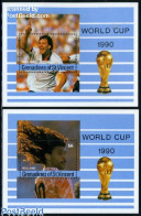 Saint Vincent & The Grenadines 1990 World Cup Football 2 S/s, Mint NH, Sport - Football - St.Vincent Y Las Granadinas