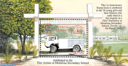Tuvalu 2001 Fire Corps S/s, Mint NH, Transport - Fire Fighters & Prevention - Pompieri