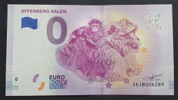 BILLETE 0 Euro Souvenir Alemania: XEJB 2019-4 AFFENBERG SALEM - Macaco Adulto Y Cria - Autres & Non Classés