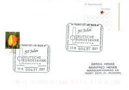 ALLEMAGNE - ENVELOPPE - 2007 - CACHET FRANKFURT AM MAIN - 50 JAHRE DEUTSCHE BUNDESBANK - BEAUX TIMBRES - Covers & Documents