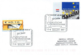 ALLEMAGNE - ENVELOPPE - 2007 - CACHET FRANKFURT AM MAIN - 50 JAHRE DEUTSCHE BUNDESBANK - BEAUX TIMBRES - Covers & Documents