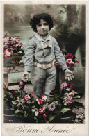 CPA Carte Postale Belgique  Bonne Année Un Garçon Entouré De Fleurs 1907 VM97052 - Neujahr