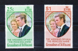 Grenadines Of St Vincent 1973 Royal Wedding MNH Set S.G. 1-2 - St.Vincent Y Las Granadinas