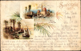 Lithographie Kairo Kairo Ägypten, Nilufer, Arabisches Dorf - Sonstige & Ohne Zuordnung